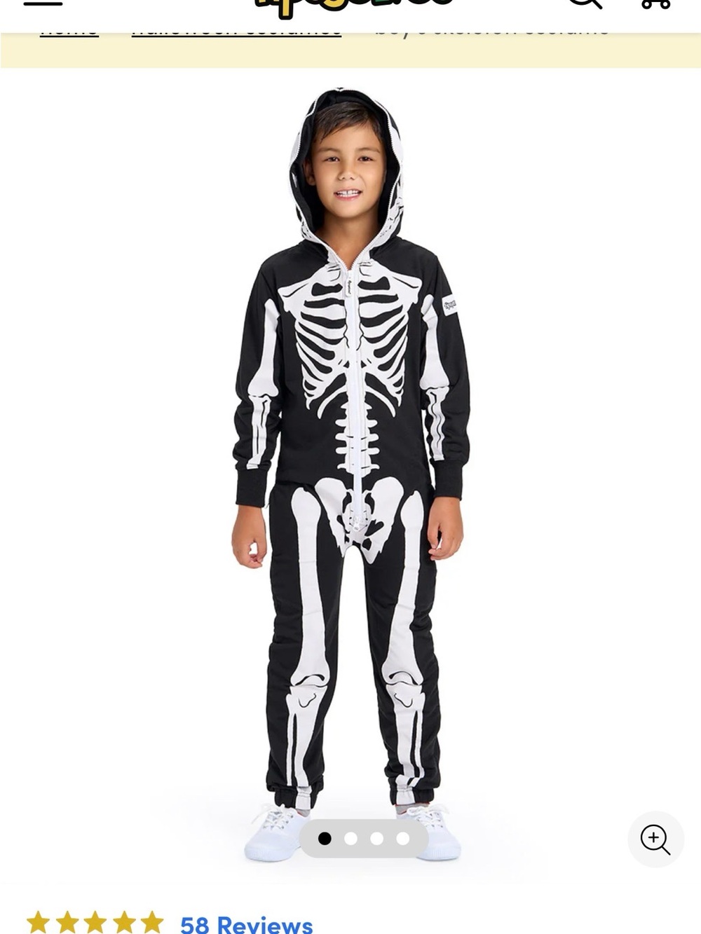 Kids Tipsy Elves Skeleton Hoodie Jumpsuit Costume
